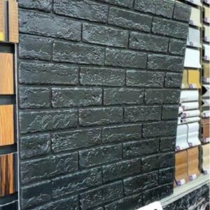 دیوارپوش فومی 70*70 سانت آجر بهمنی مشکی پشت چسب دار