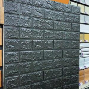دیوارپوش فومی 70*70 سانت آجر ساده مشکی پشت چسب دار